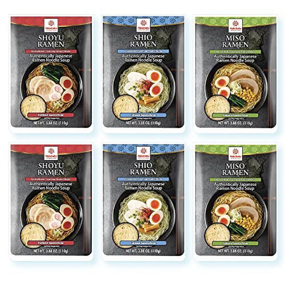 Hakubaku Authentic Japanese Ramen Noodles (Variety, 6 PACK)