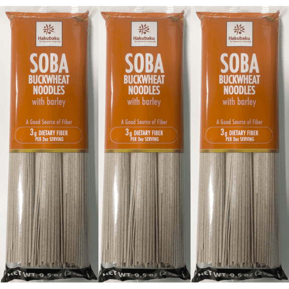 Hakubaku SOBA BUCKWHEAT NOODLES with barley 9.5 oz 3-PACK