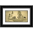 thumbnail image 1 of Hakuin Ekaku 2x Matted 24x16 Black Ornate Framed Art Print 'Bonseki', 1 of 2