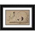 thumbnail image 1 of Hakuin Ekaku 2x Matted 24x20 Black Ornate Framed Art Print 'Hotei on a Boat', 1 of 2