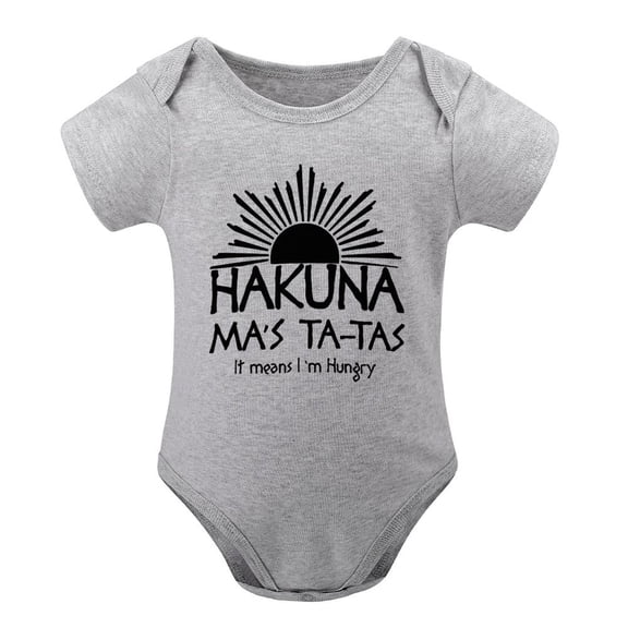 Hakuna Ma's Ta Baby Bodysuit Adorable Infant Unisex Romper Clothing Boy Girl Newborn Outfit Gray-style-1 9months