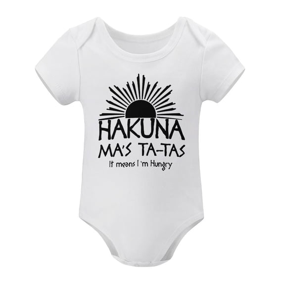 Hakuna Ma's Ta Baby Bodysuit Adorable Infant Unisex Romper Clothing Boy Girl Newborn Outfit White-style-1 6months