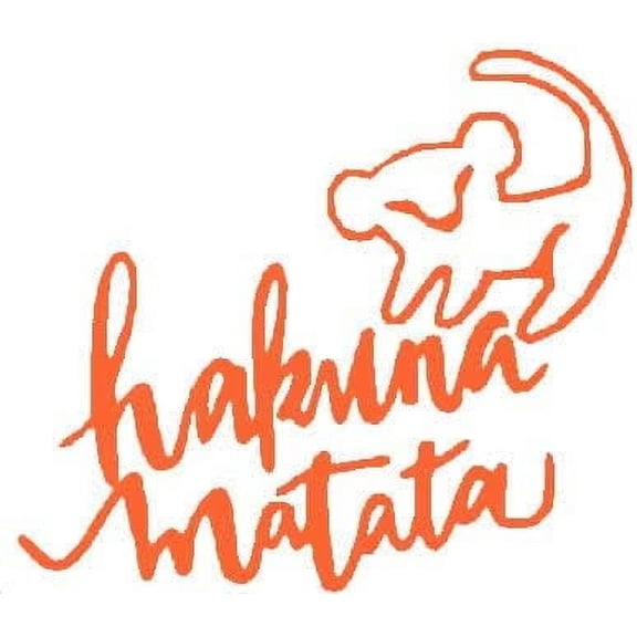 Hakuna Matata 6 Inch Vinyl Car Decal Lion King Movie Classic Disney Sticker for Truck, Car, Tumbler, Cup, Laptop, Decor, Locker, Table, Window