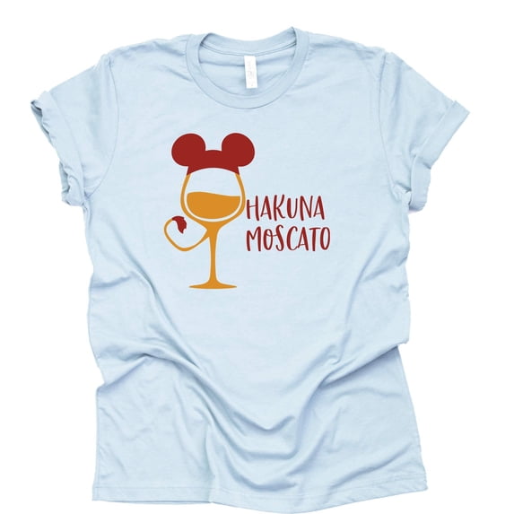 Hakuna Moscato Shirt, Epcot Shirt, Theme Park Shirt Unisex Short Sleeve (X Large-Light Blue)