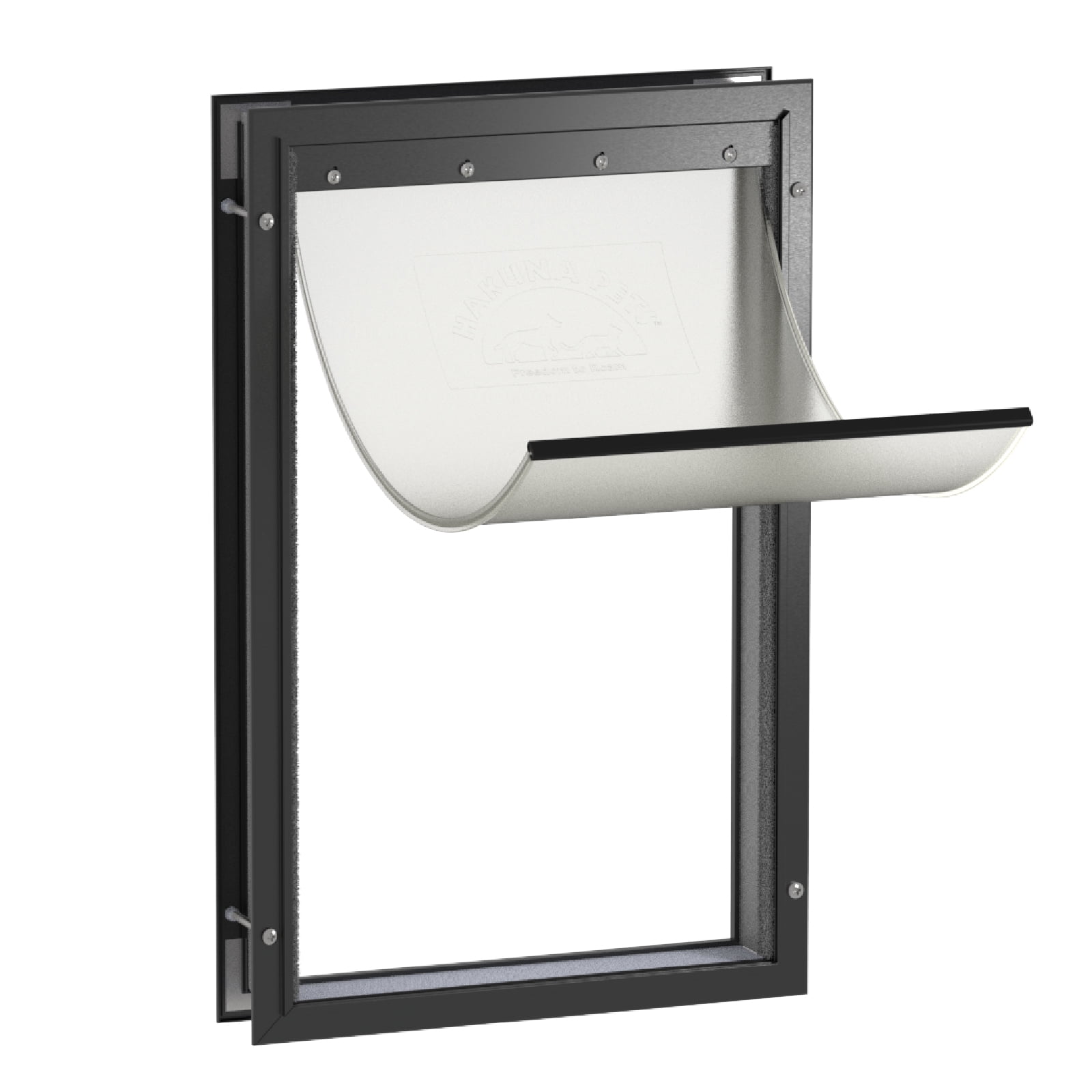 Hakuna Pets Black Deluxe Aluminum Extra Large Pet Door for Doors up to 2.76", for Pets up to 220lbs