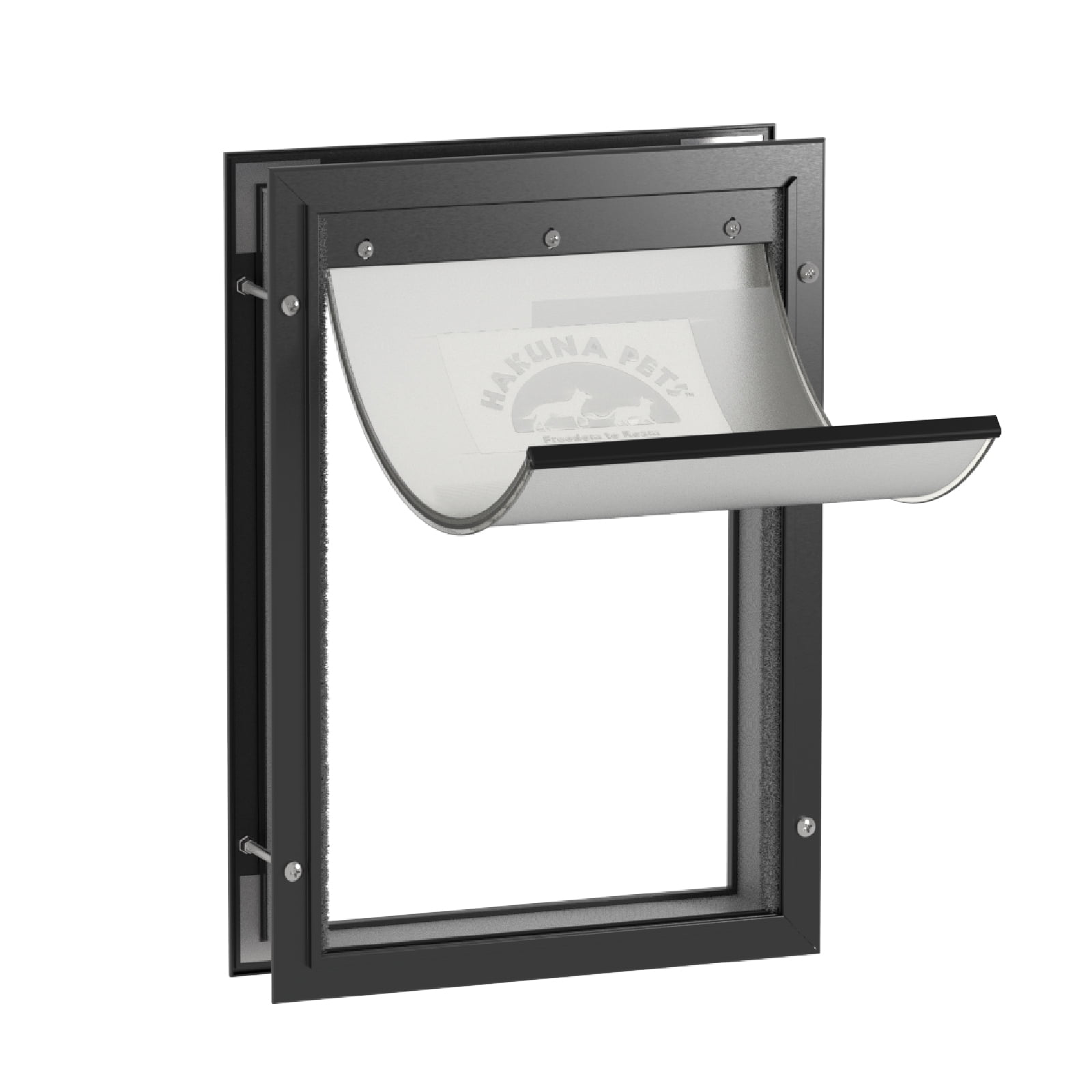 Large Black Aluminum Pet Door with Magnetic Lock