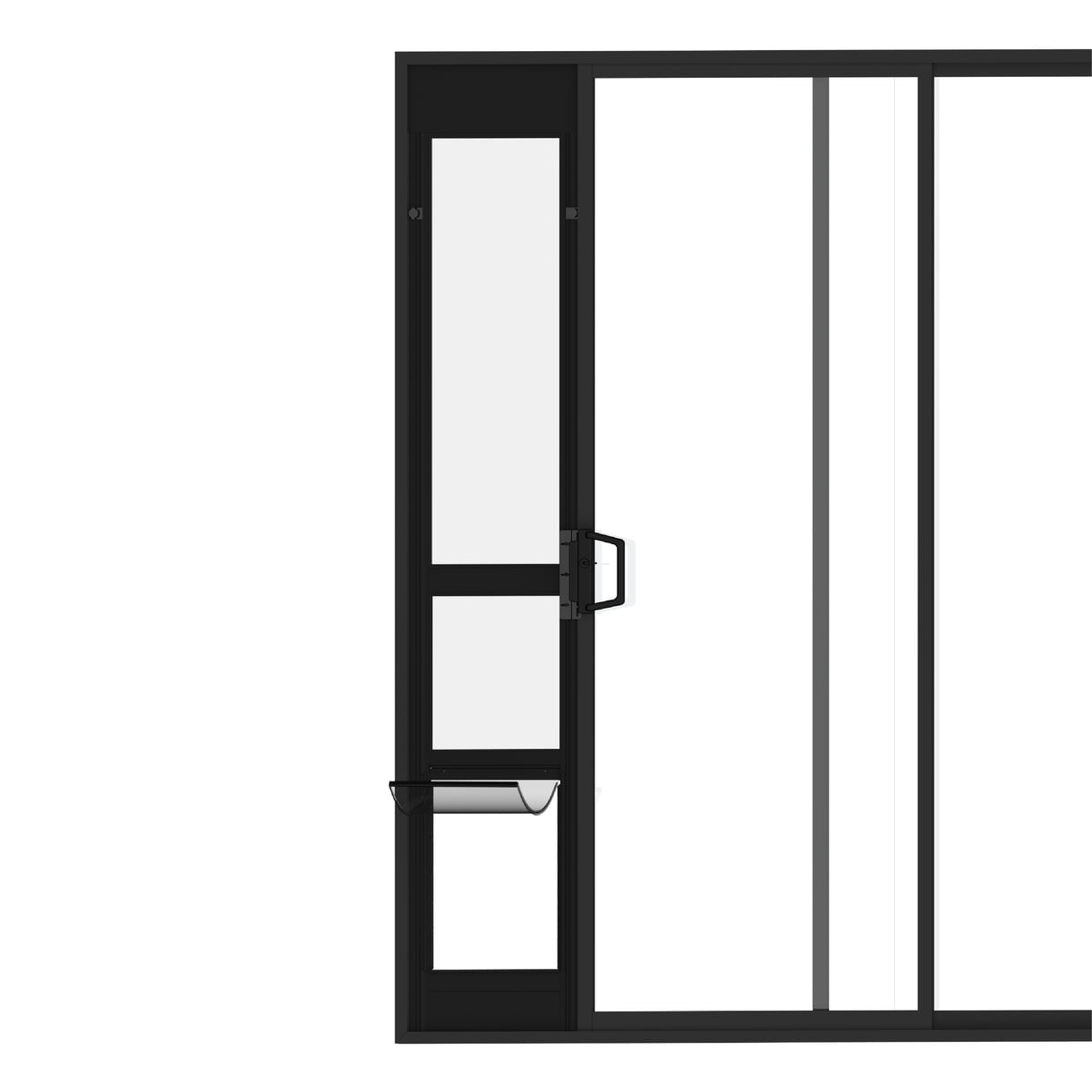 Hakuna Pets Large Black Glass Sliding Door Patio Pet Door, With Lockable Flap, Suitable for Most Sliding Doors