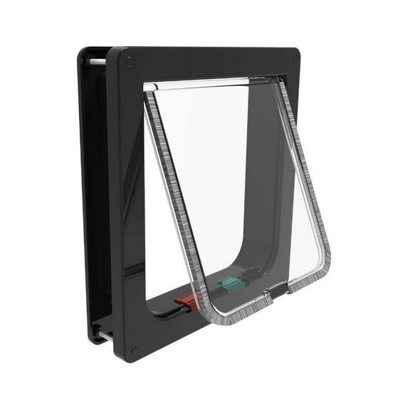 Hakuna Pets Black Large Cat Flap for Screens, Doors & Walls up to 1.97" Thick, for Cats up to 20 lbs
