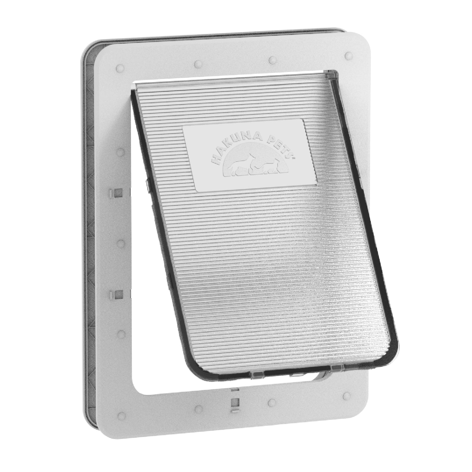 Large White Metal and Plastic Pet Door with Lock