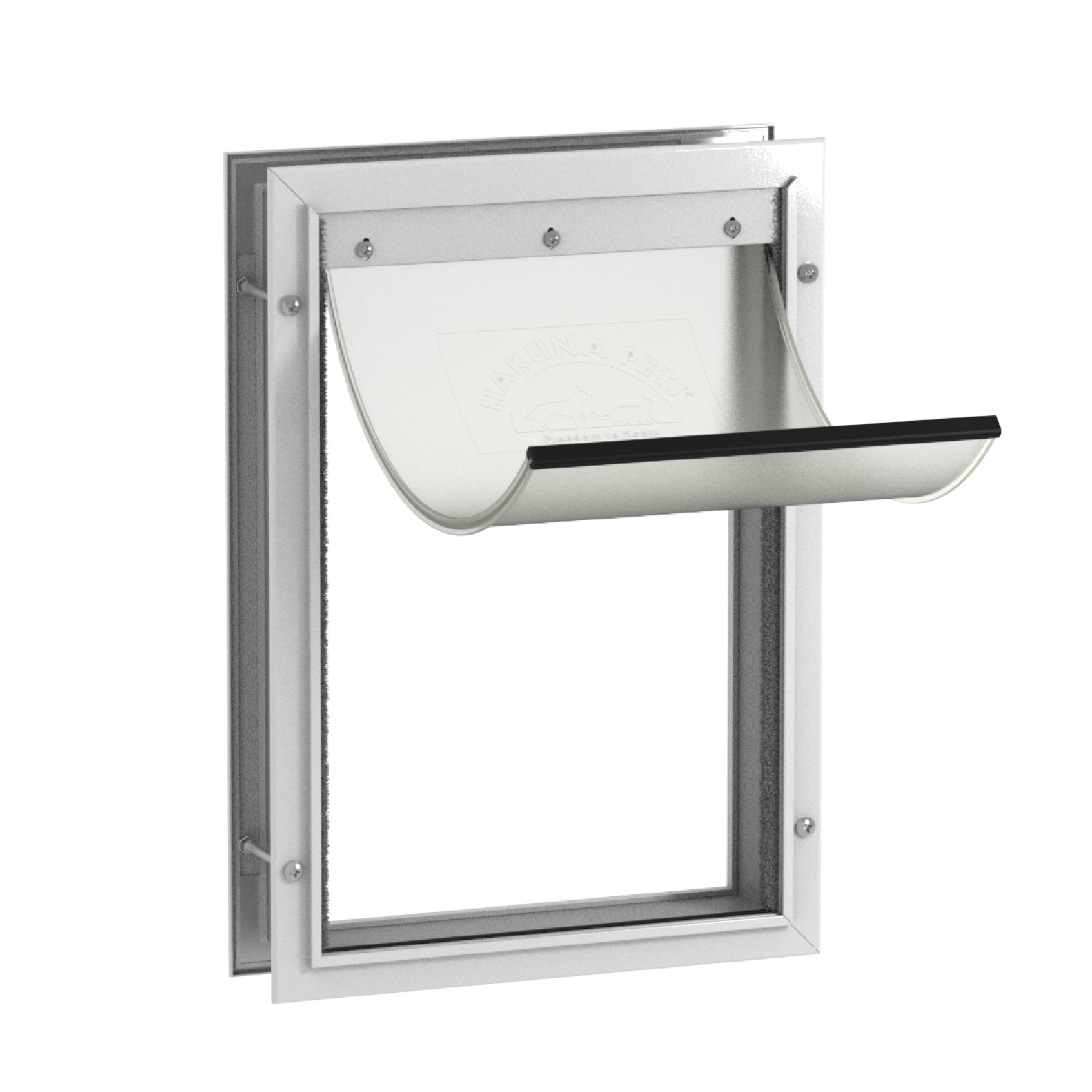 Hakuna Pets White Deluxe Aluminum Large Pet Door for Doors up to 2.76" Thick, for Dogs up to 100 lbs