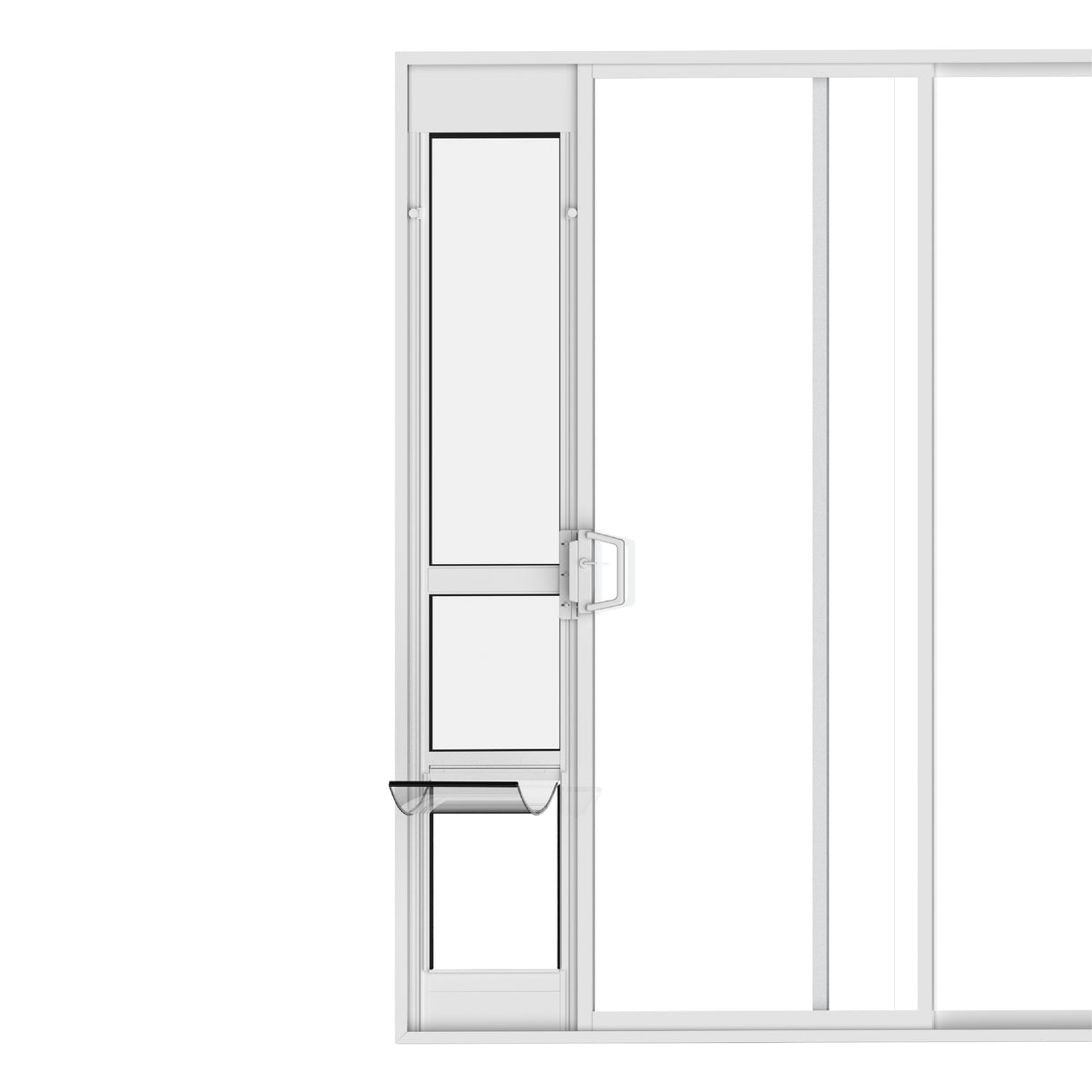 Hakuna Pets Large White Glass Sliding Door Patio Pet Door, With Lockable Flap, Suitable for Most Sliding Doors