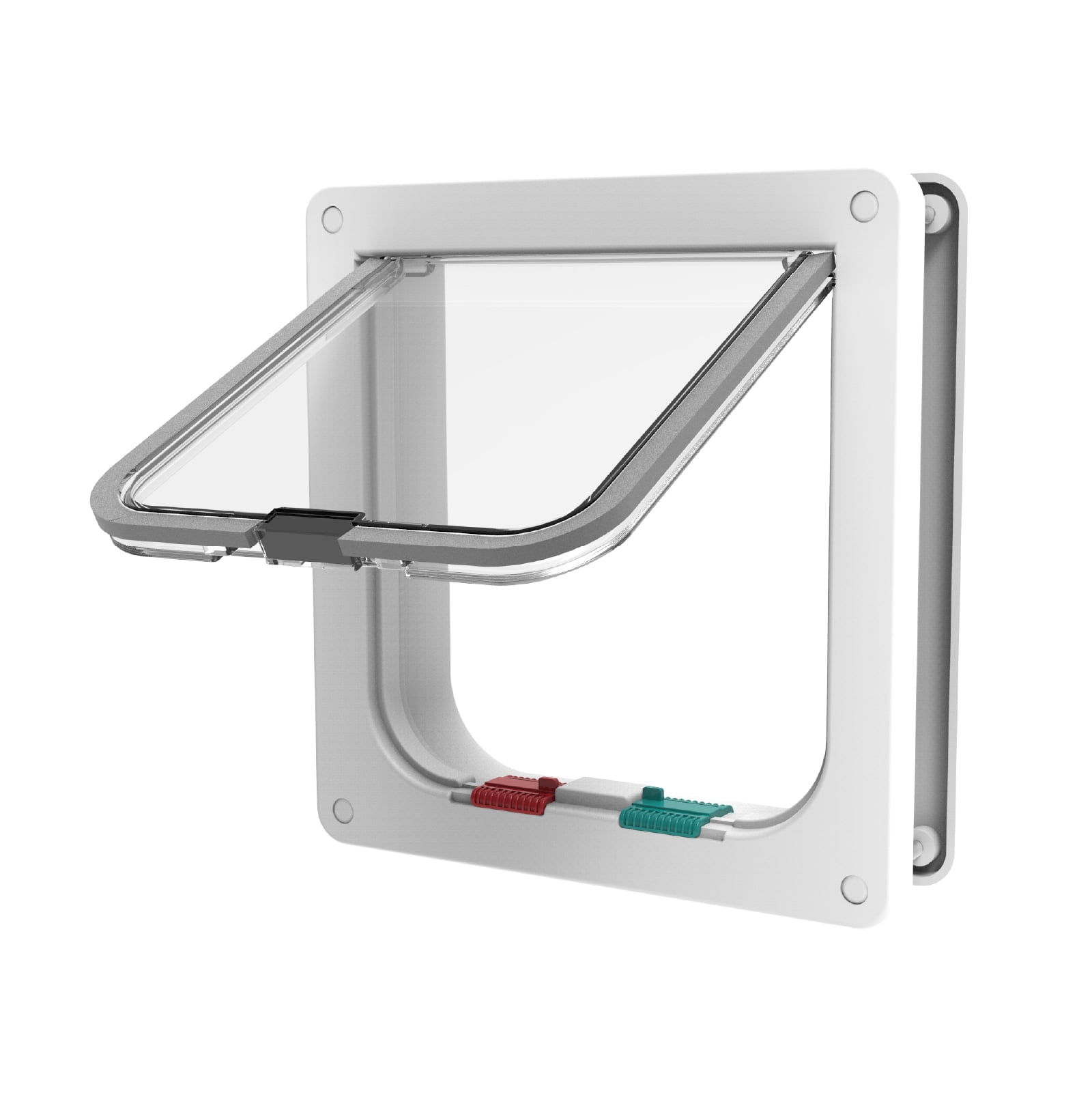 Hakuna Pets White Small Cat Flap for Screens, Doors & Walls up to 1.97" Thick, for Cats up to 11 lbs