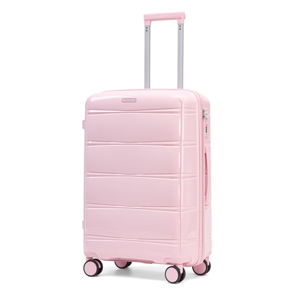Hakunofo 24-Inch PP Hardshell Spinner Suitcase, Pink, 16.73 x 10.24 x ...