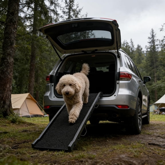 Hakunofo Pet Ramp And Stair, Black, Polypropylene, 61 x 15.2 x 6.1 in, for Dogs, Non-Slip Portable Support for Sofa, Bed, Car or Truck