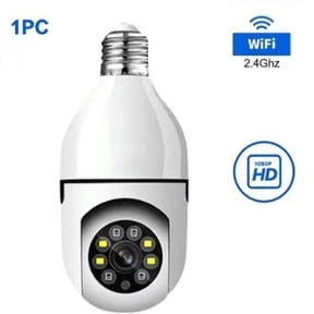 Hawkray Tech QG1-1PCS 360 Degree Panoramic Bulb Security Camera, White, 1