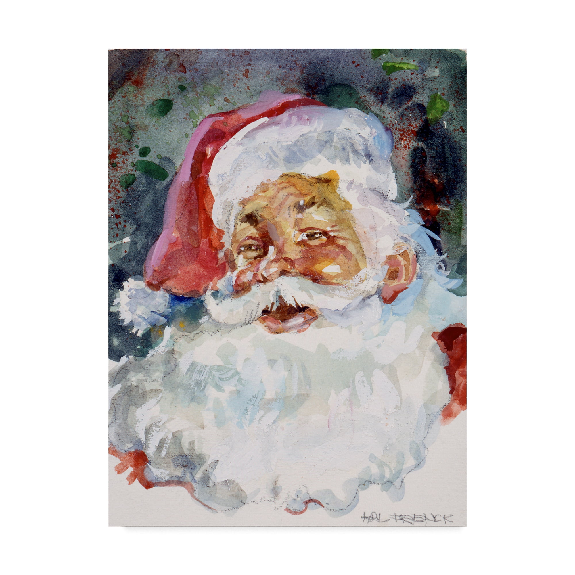 Hal Frenck Multicolor Santa Face Canvas Art for Kids