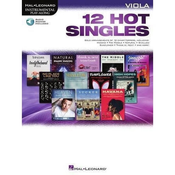 Hal Leonard 12 Hot Singles for Viola Instrumental Play-Along Book/ Audio Online