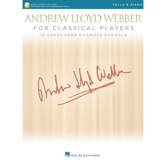 Hal Leonard Andrew Lloyd Webber for Classical Players - Cello and Piano Book/Audio Online