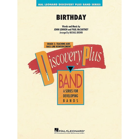 Hal Leonard Birthday Concert Band Level 2 by The Beatles arranged by Michael Brown