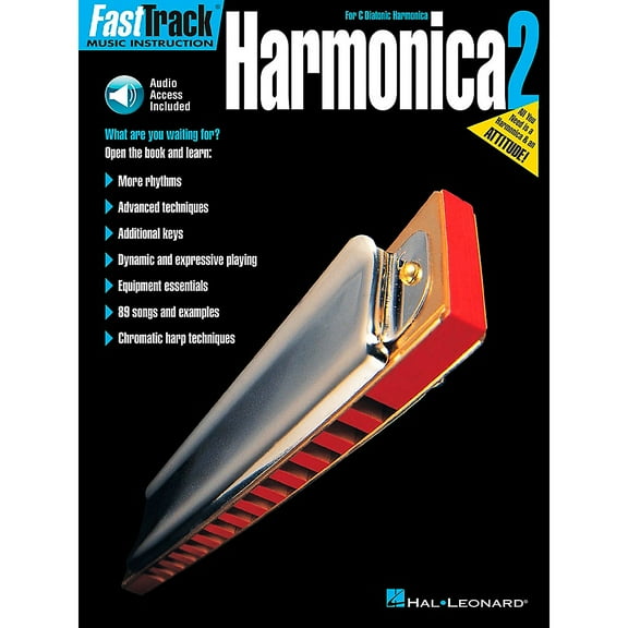 Hal Leonard FastTrack Harmonica Book 2 Book/CD for C Diatonic Harmonica