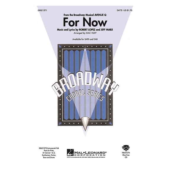 Hal Leonard For Now (from Avenue Q) ShowTrax CD Arranged by Mac Huff