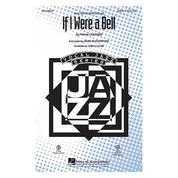 If I Were a Bell (from Guys and Dolls) ShowTrax CD Arranged by Paris Rutherford