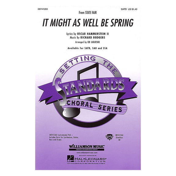 Hal Leonard It Might as Well Be Spring (from State Fair) ShowTrax CD Arranged by Ed Lojeski