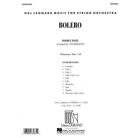 Hal Leonard Music for String Orchestra Bolero, (Paperback)