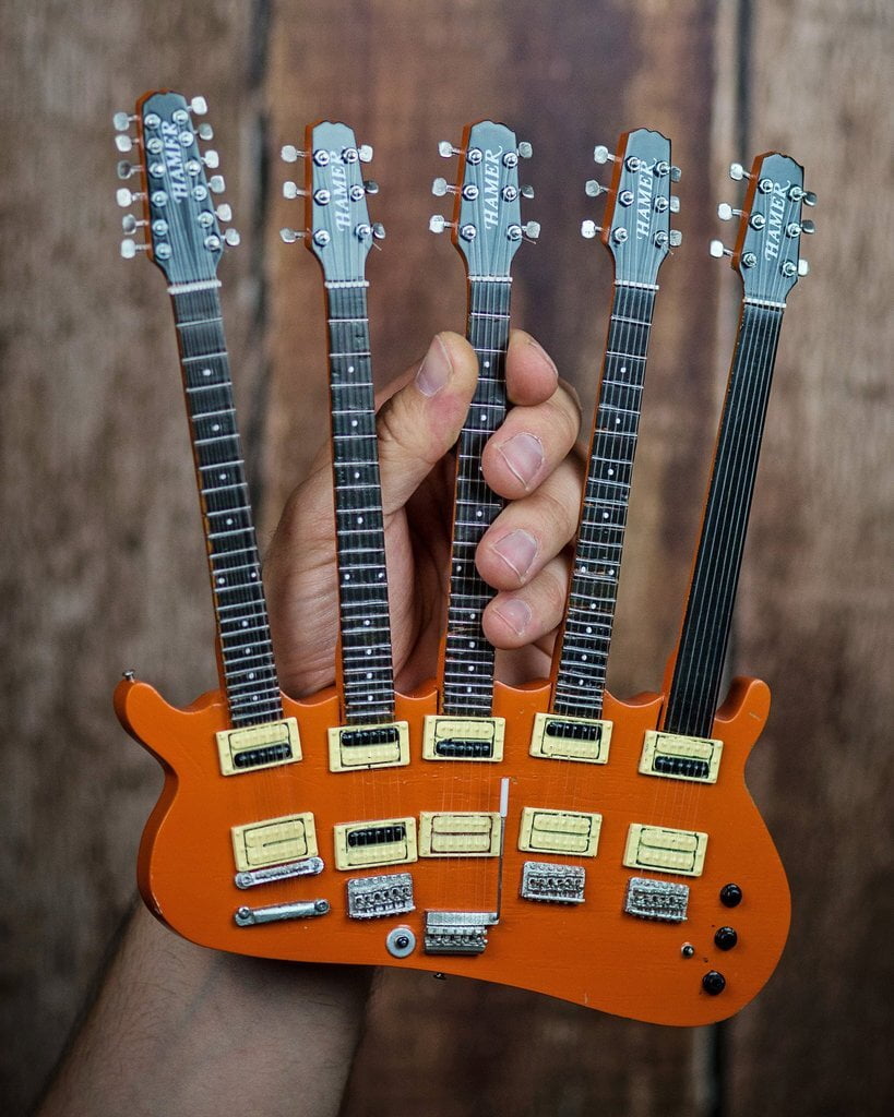 Hal Leonard Orange Five-Neck Mini Guitar Replica - Walmart.com