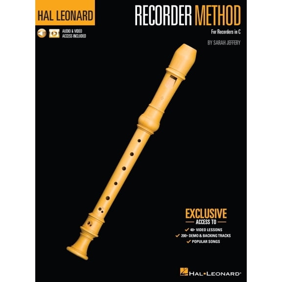 Hal Leonard Recorder Method by Sarah Jeffery - Book with 200+ Audio Demo & Backing Tracks & 40+ Video Lessons Included, (Paperback)