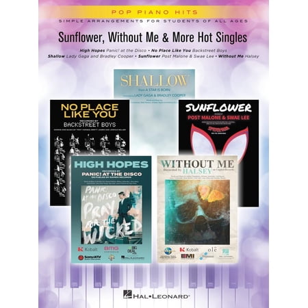 Hal Leonard Sunflower, Without Me & More Hot Singles Pop Piano Hits Series Softcover Performed by Various
