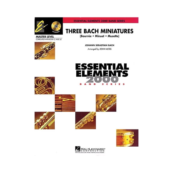 Hal Leonard Three Bach Miniatures (Includes Full Performance CD) Concert Band Level 2 Arranged by John Moss