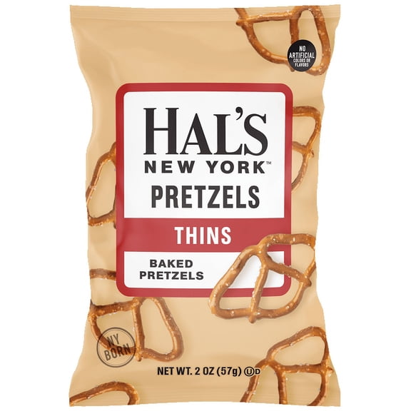 Hal's NY Baked Pretzel Thins, 2 Ounce Bags (Pack of 24)