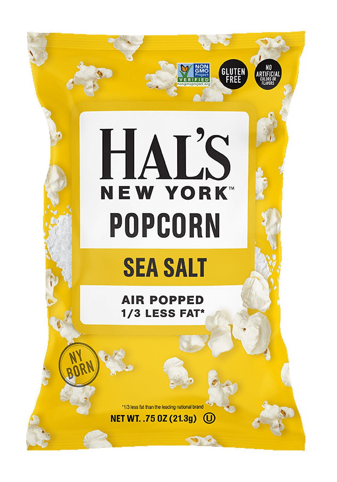 Hal's NY Popcorn Sea Salt, 0.75 oz Bags (Pack of 24)