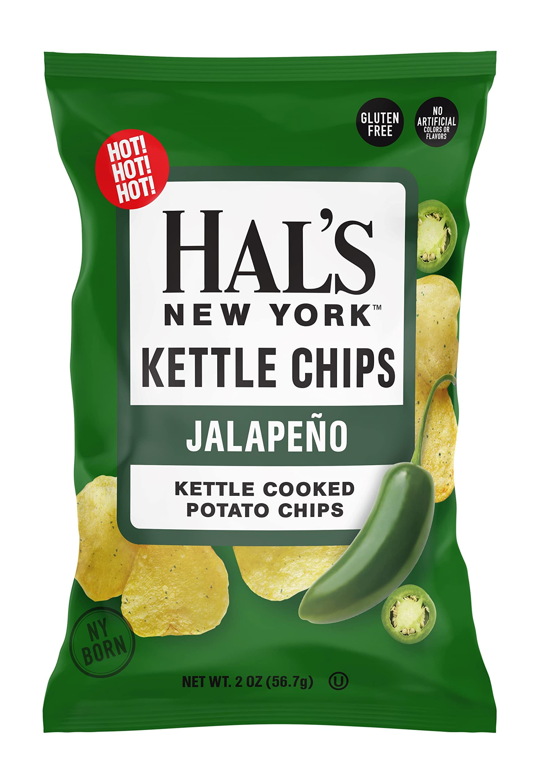 Hal's New York Kettle Cooked Gluten Free Jalapeno Flavored Potato Chip