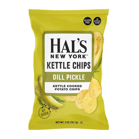 Hal's New York Kettle Cooked Dill Pickle Potato Chips 2 oz