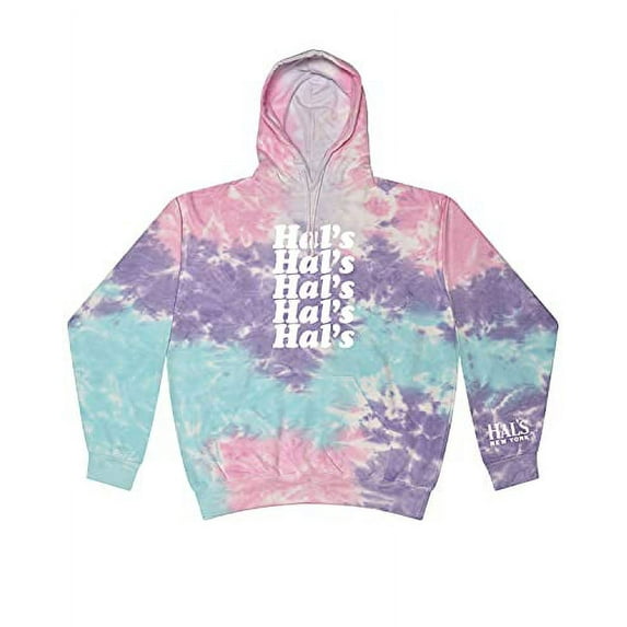 Hal's New York Long Sleeve Sweatshirt Hoodies (Medium, Tie Dye)