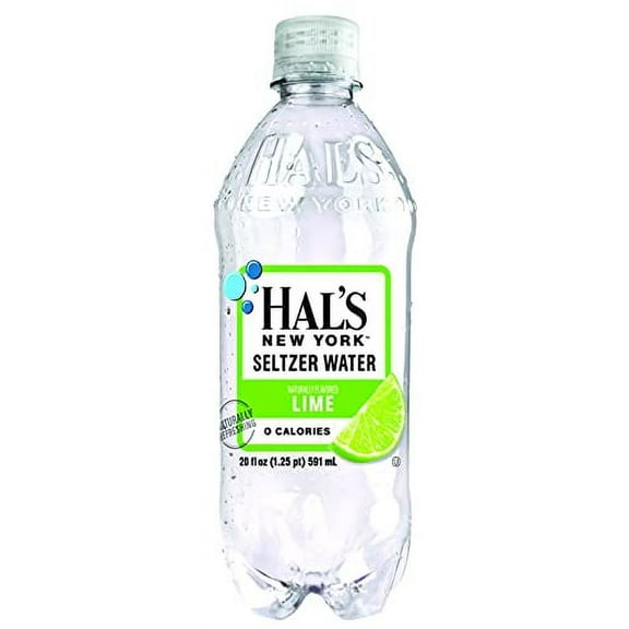 Hal's New York Seltzer Water 20 Fl Oz (Pack of 6) (Lime)