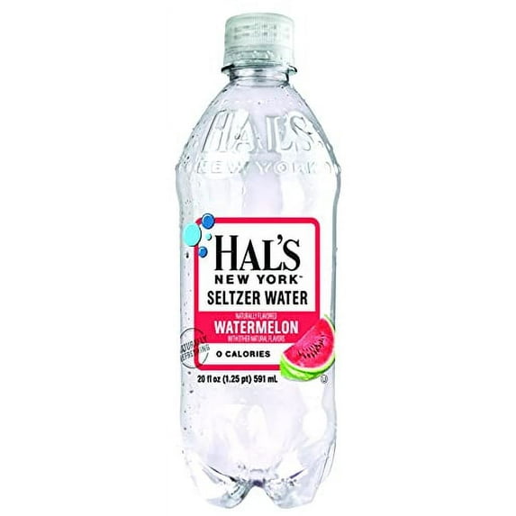 Hal's New York Seltzer Water 20 Fl Oz (Pack of 6) (Watermelon)