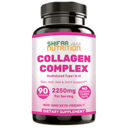 Shifaa Nutrition Halal Collagen Supplement   2250mg Hydrolyzed Capsules, 30 Ct, Non-GMO   Supports Joint, Skin, Hair & Nail Health