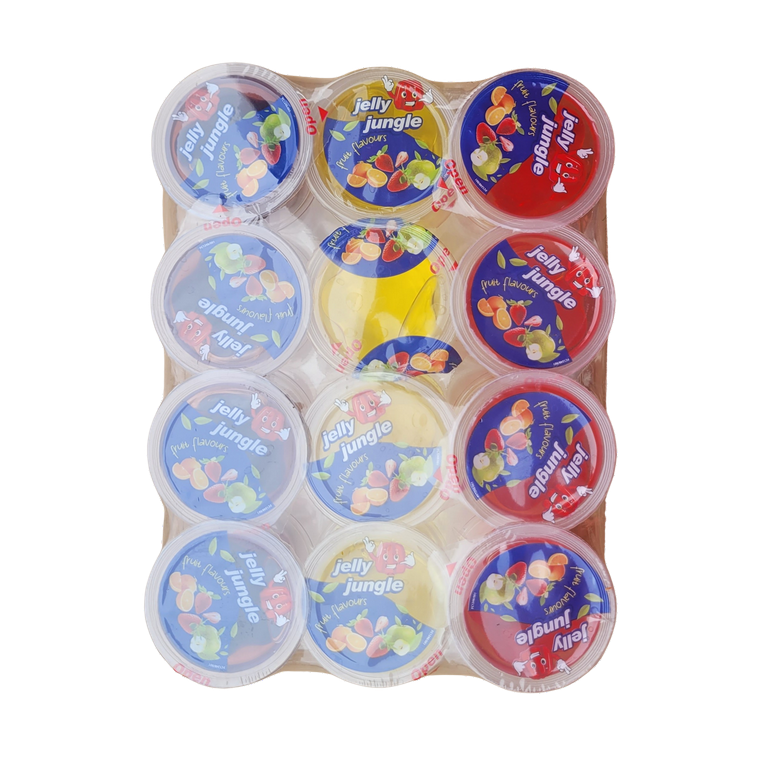 Halal-Jelly Jungle,Fruit Flavored Jelly Cups - Cherry, Pineapple