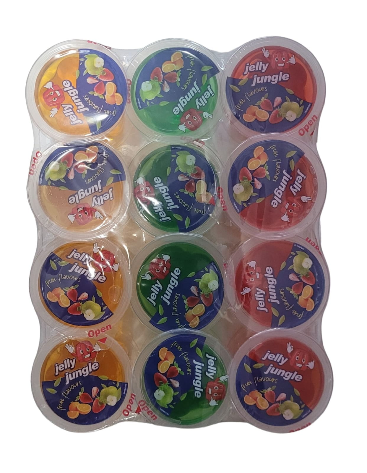 Halal-Jelly Jungle,Fruit Flavored Jelly Cups - Orange, Apple, Strawberry, 12 Pack (29.63 oz)