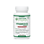 Zaytun Halal Vitamin B12 1000mcg, Promotes Energy Production, Metabolism and Healthy Nervous System - Vegetarians and Vegans Formula - Dairy-Free - 4 Months Supply - Made in USA