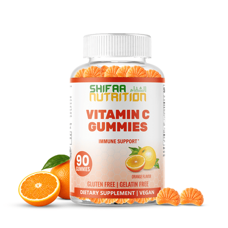 SHIFAA NUTRITION Halal Vitamin C Gummies 250mg, 90 Ct, Immune Support