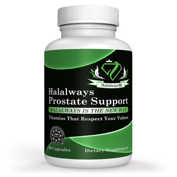 Halalways Prostate Support Certified Halal Supplement (Saw Palmetto, Plant Sterol Complex, Selenium,Pygeum africanum Bark Powder)