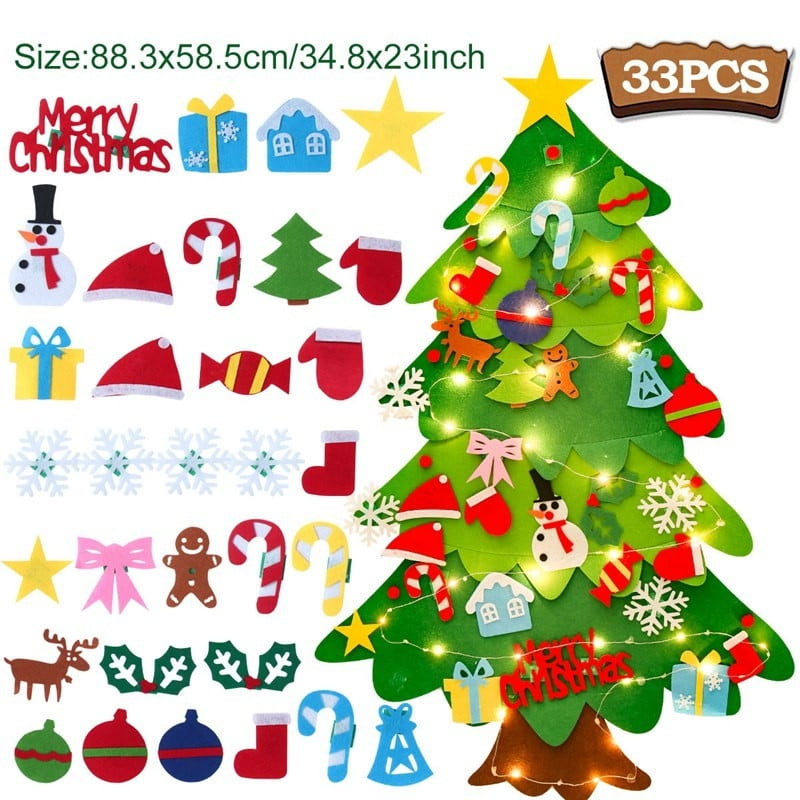 Halara DIY Felt Christmas Tree with Lights, 2025 Christmas Decor for