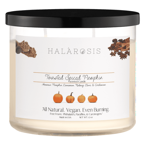 Halarosis, 17 oz, Soy Candle, Toasted Spiced Pumpkin, Container Candle