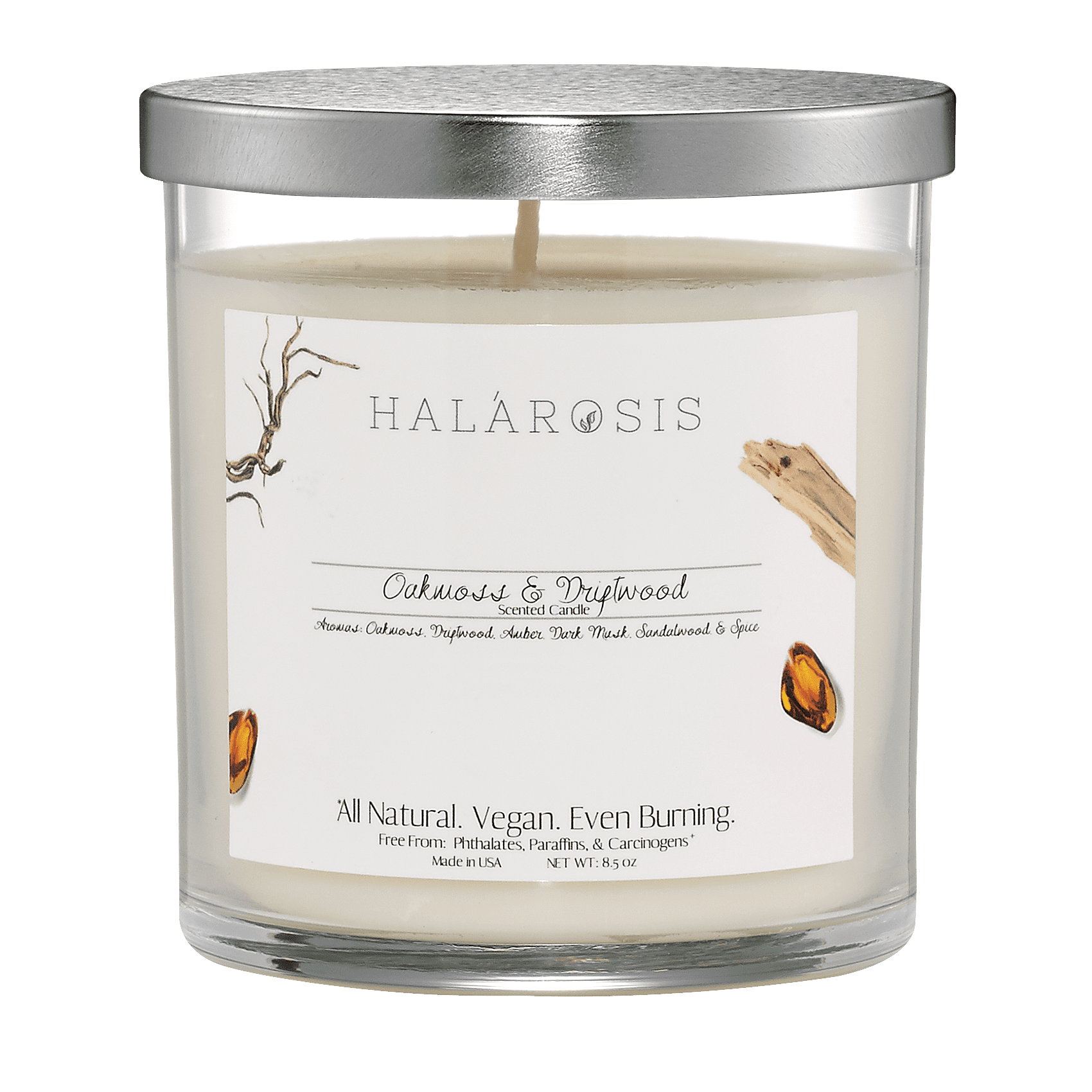 Halarosis, 8.5 oz, Soy Candle, Oakmoss & Driftwood, Container Candle