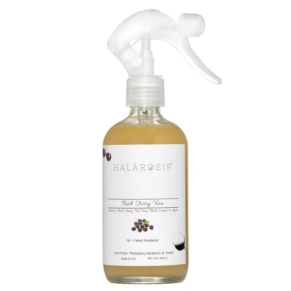 Halarosis Fabric + Air Freshener Spray - Non-Aerosol Glass Bottle - (8 Fl oz Black Cherry Vino)