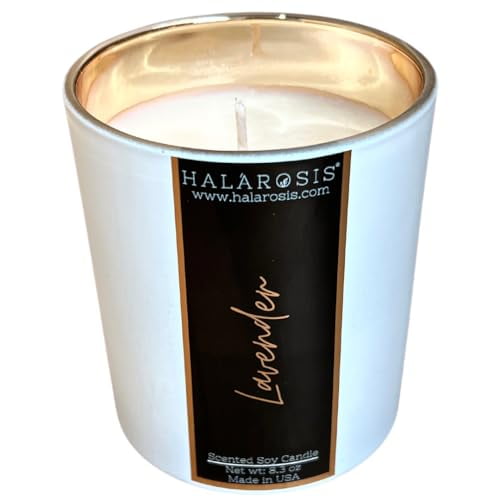 Halarosis Metallic Collection - Lavender Scented Candle - Room-Filling Fragrance - Soy Wax Candles - Plantable Paper Dust Cover - Burns Up To 40 Hours - (Size 8.3oz)